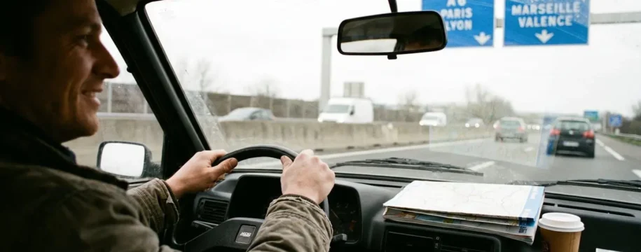 Conducteur au volant d